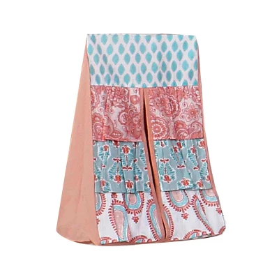 Bacati - Paisley Sophia Coral Aqua 10 Pc Crib Bedding Set With 2 Crib Fitted Sheets 7 Bacati - Paisley Sophia Coral Aqua 10 Pc Crib Bedding Set With 2 Crib Fitted Sheets - Image 7