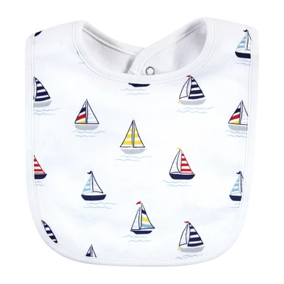 Hudson Baby Infant Boy Cotton Bibs, Captain, One Size 4 Hudson Baby Infant Boy Cotton Bibs, Captain, One Size - Image 4
