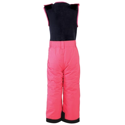 Hudson Baby Unisex Snow Bib Overalls With Fleece Top, Fuchsia 2 Hudson Baby Unisex Snow Bib Overalls With Fleece Top, Fuchsia - Image 2