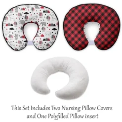 Bacati - 3 Pc Lumberjack Red Black Gray Boys Hugster Feeding & Infant Support Nursing Pillow -Graco Shop GUEST f5791177 7ff7 48ef aff4 6e132a00871c
