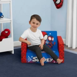 Delta Children Marvel Spidey And His Amazing Friends Kids' 2-in-1 Convertible Cozee Flip-Out Chair