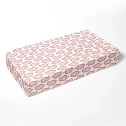 Bacati - Paisley Printed Coral Aqua Teal 100 Percent Cotton Universal Baby US Standard Crib Or Toddler Bed Fitted Sheet