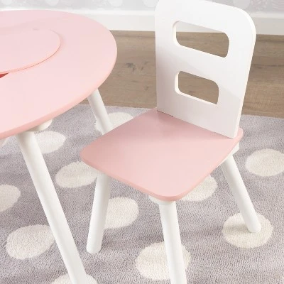 Round Storage Table And Chair Set White/Pink - KidKraft 7 Round Storage Table And Chair Set White/Pink - KidKraft - Image 7