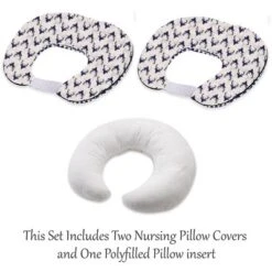 Bacati - 3 Pc Olivia Tribal Navy Bucks/Triangles Muslin Hugster Feeding & Infant Support Nursing Pillow With 2 Removable Zippered Covers -Graco Shop GUEST f8cf90e4 413a 4768 8f83 f20ee7f0968c