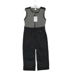 Hudson Baby Unisex Snow Bib Overalls With Fleece Top, Black Charcoal