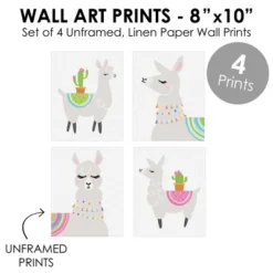 Big Dot Of Happiness Whole Llama Fun - Unframed Llama Fiesta Nursery And Kids Room Linen Paper Wall Art - Set Of 4 - Artisms - 8 X 10 Inches -Graco Shop GUEST fffef6f3 8dba 4ab7 9adf 411b6999fe5d